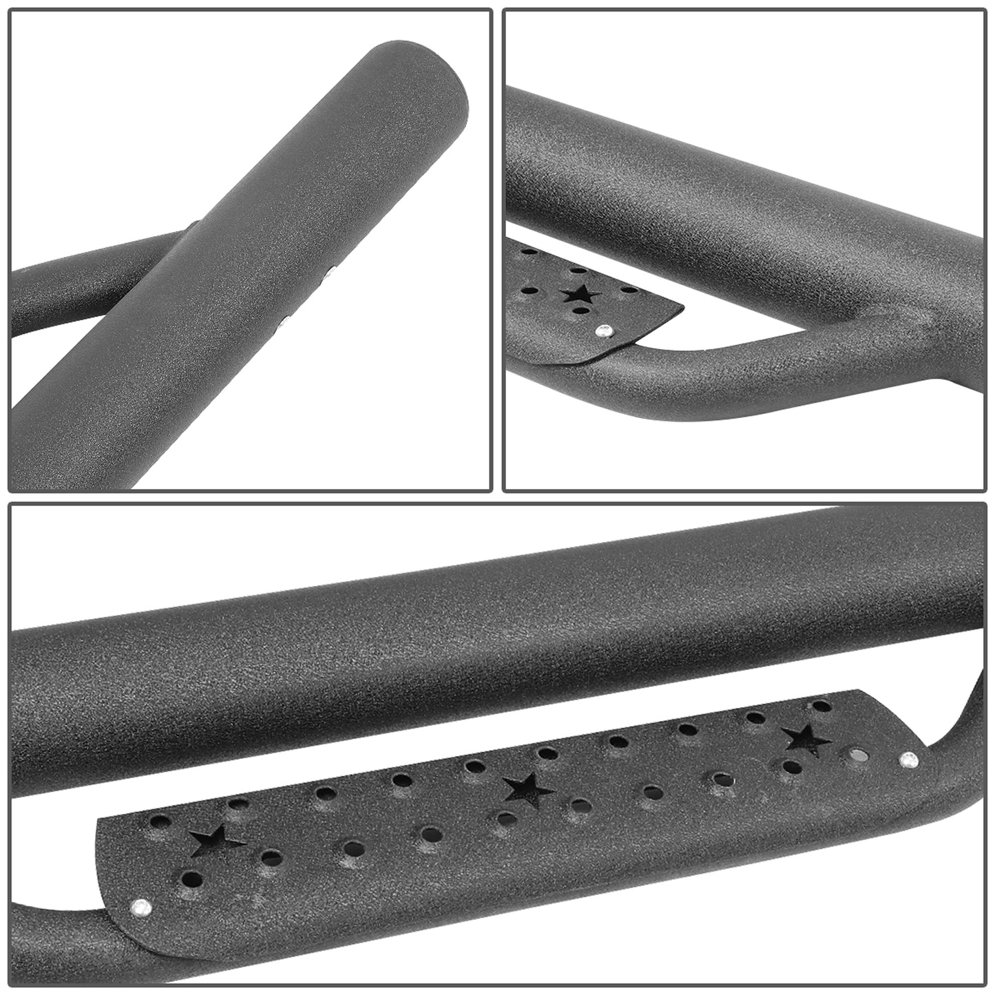 ESTRIBOS STEP DOWN - 07-18 CHEVY SILVERADO 1500, GMC SIERRA 1500 / 07-19 CHEVY SILVERADO 2500HD, SILVERADO 3500HD, GMC SIERRA 2500HD, SIERRA 3500HD - DOES NOT FIT MODELS EQUIPPED WITH DEF TANK - CREW CAB - MATTE BLACK