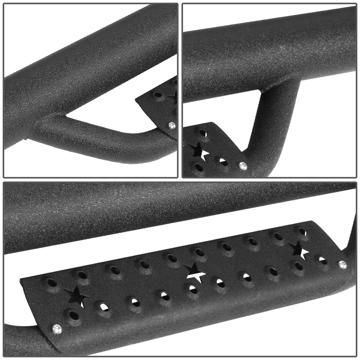 ESTRIBOS STEP DOWN - 07-18 CHEVY SILVERADO 1500, GMC SIERRA 1500 / 07-19 CHEVY SILVERADO 2500HD, SILVERADO 3500HD, GMC SIERRA 2500HD, SIERRA 3500HD - REGULAR CAB - MATTE BLACK