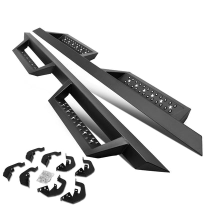 ESTRIBOS DROP DOWN - 07-18 CHEVY SILVERADO 1500, GMC SIERRA 1500 / 07-19 CHEVY SILVERADO 2500HD, 3500HD, GMC SIERRA 2500HD, 3500HD - CREW CAB - DOES NOT FIT DIESEL MODELS EQUPPED WITH DEF TANK - BLACK