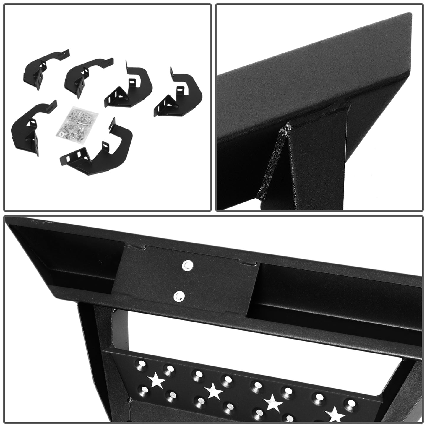 ESTRIBOS DROP DOWN - 07-18 CHEVY SILVERADO 1500, GMC SIERRA 1500 / 07-19 CHEVY SILVERADO 2500HD, 3500HD, GMC SIERRA 2500HD, 3500HD - EXTENDED CAB - BLACK