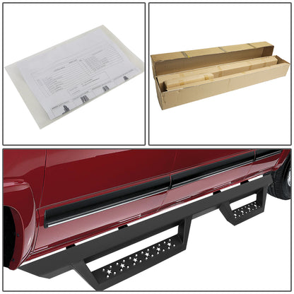 ESTRIBOS DROP DOWN - 07-18 CHEVY SILVERADO 1500, GMC SIERRA 1500 / 07-19 CHEVY SILVERADO 2500HD, 3500HD, GMC SIERRA 2500HD, 3500HD - EXTENDED CAB - BLACK