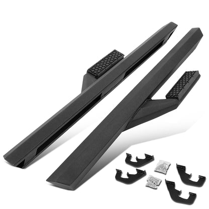 ESTRIBOS 3" - SIDE ARM STYLE - ALUMINUM - 07-18 CHEVY SILVERADO 1500, GMC SIERRA 1500 / 07-19 CHEVY SILVERADO 2500HD, SILVERADO 3500HD, GMC SIERRA 2500HD, SIERRA 3500HD - REGULAR CAB - BLACK