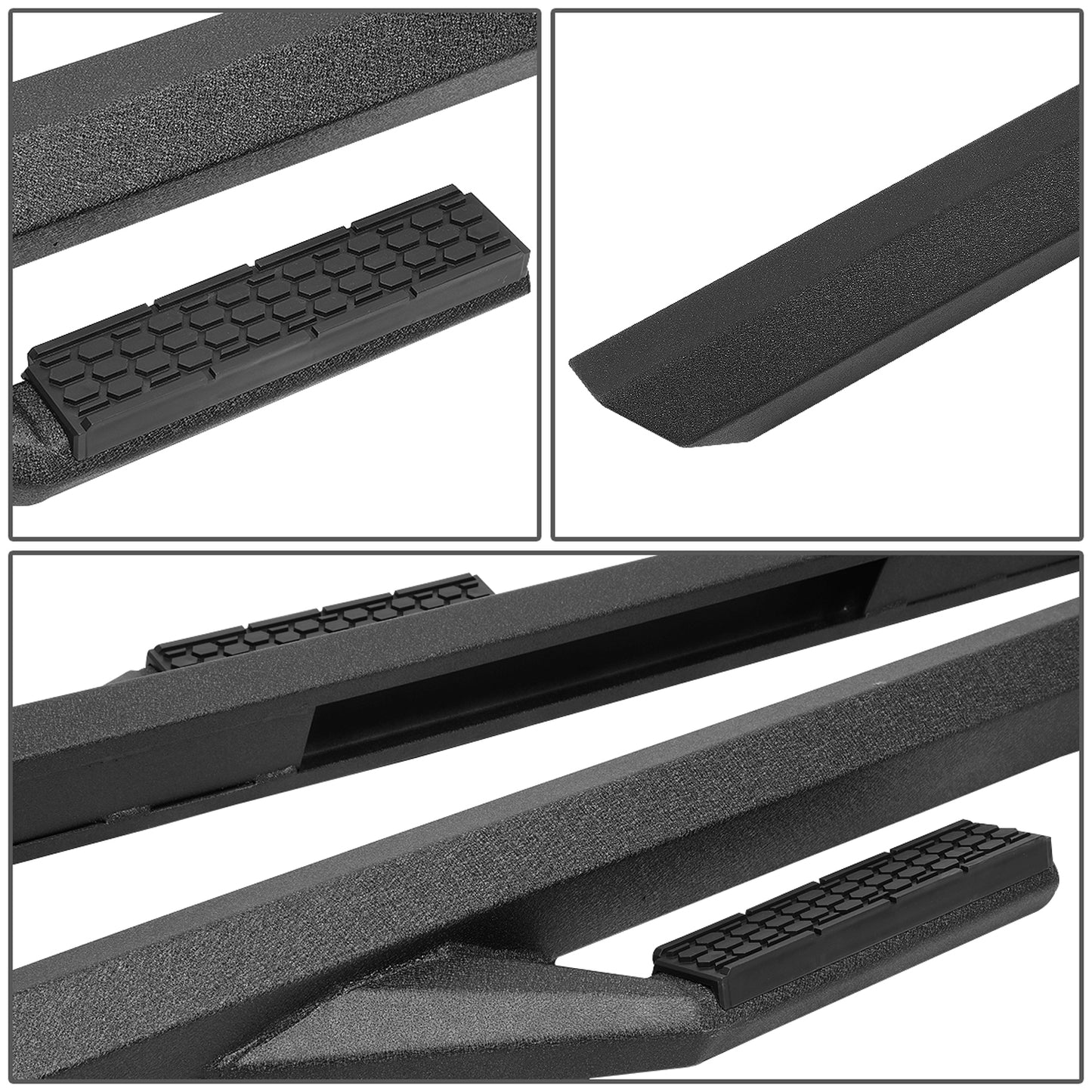 ESTRIBOS 3" - SIDE ARM STYLE - ALUMINUM - 07-18 CHEVY SILVERADO 1500, GMC SIERRA 1500 / 07-19 CHEVY SILVERADO 2500HD, SILVERADO 3500HD, GMC SIERRA 2500HD, SIERRA 3500HD - REGULAR CAB - BLACK