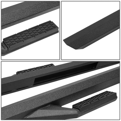 ESTRIBOS 3" - SIDE ARM STYLE - ALUMINUM - 07-18 CHEVY SILVERADO 1500, GMC SIERRA 1500 / 07-19 CHEVY SILVERADO 2500HD, SILVERADO 3500HD, GMC SIERRA 2500HD, SIERRA 3500HD - REGULAR CAB - BLACK