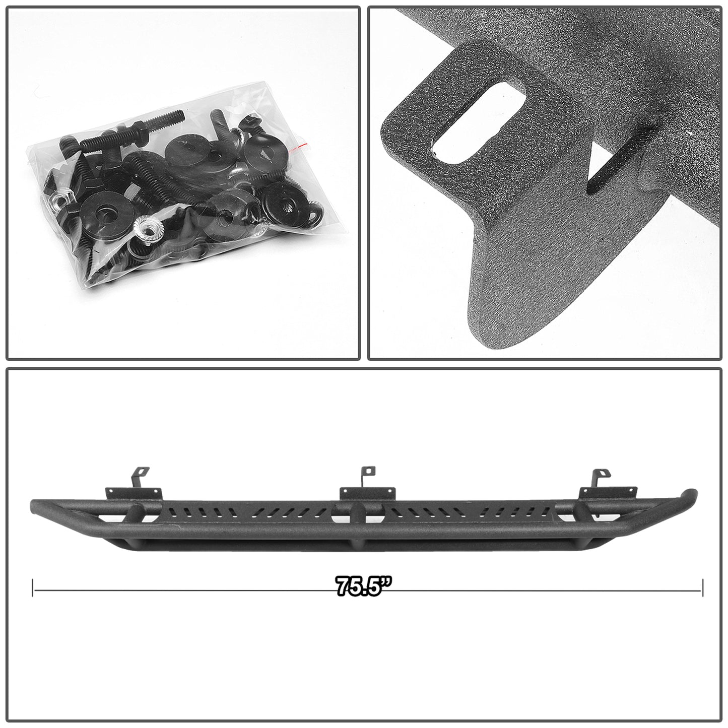 ESTRIBOS 6.75" - STEEL GIRDER STYLE - 18-20 JEEP WRANGLER JL UNLIMITED 4DR - BLACK