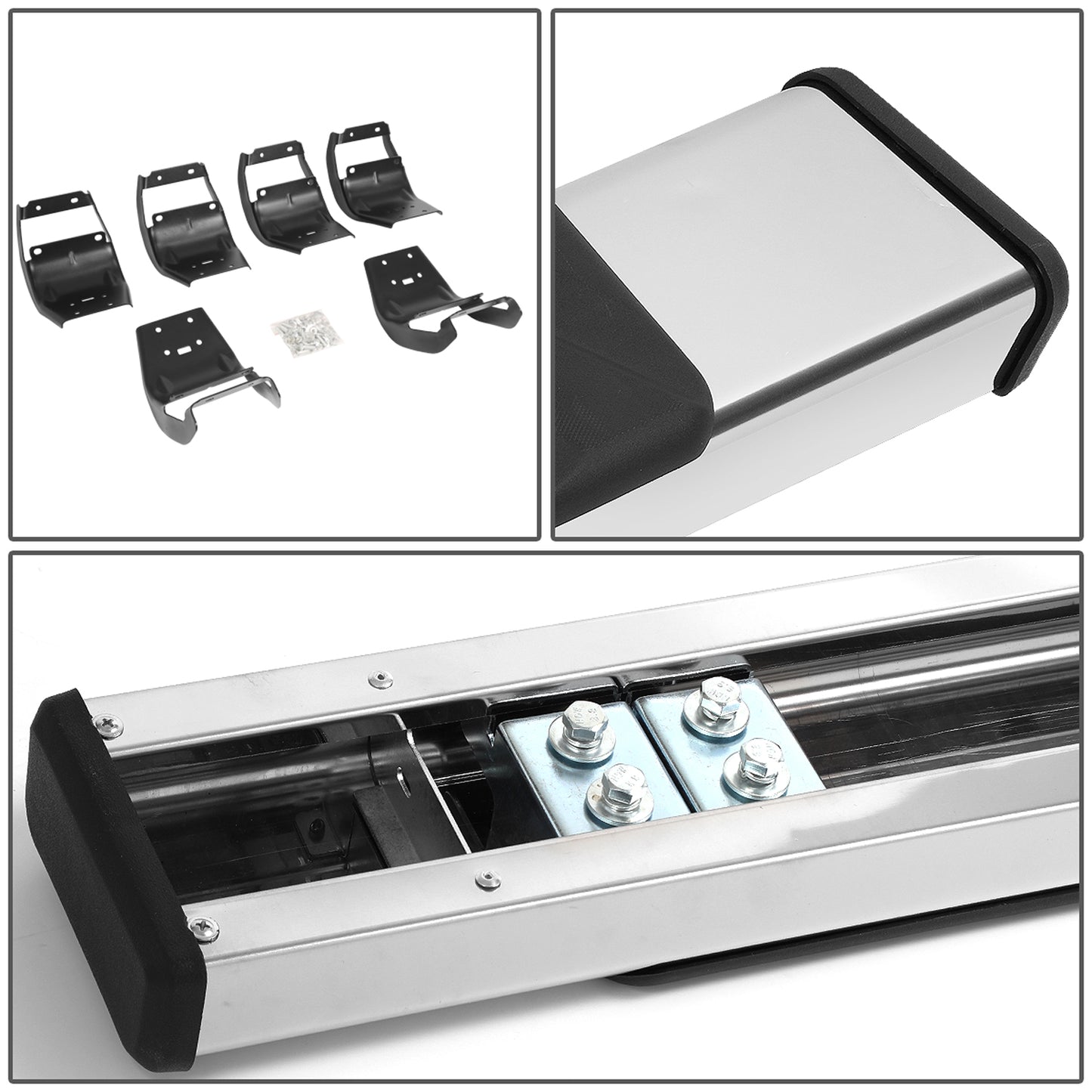 ESTRIBOS 5" - 15-20 FORD F-150 / 17-20 FORD F-250, F-350 - CREW CAB - CHROME / BLACK