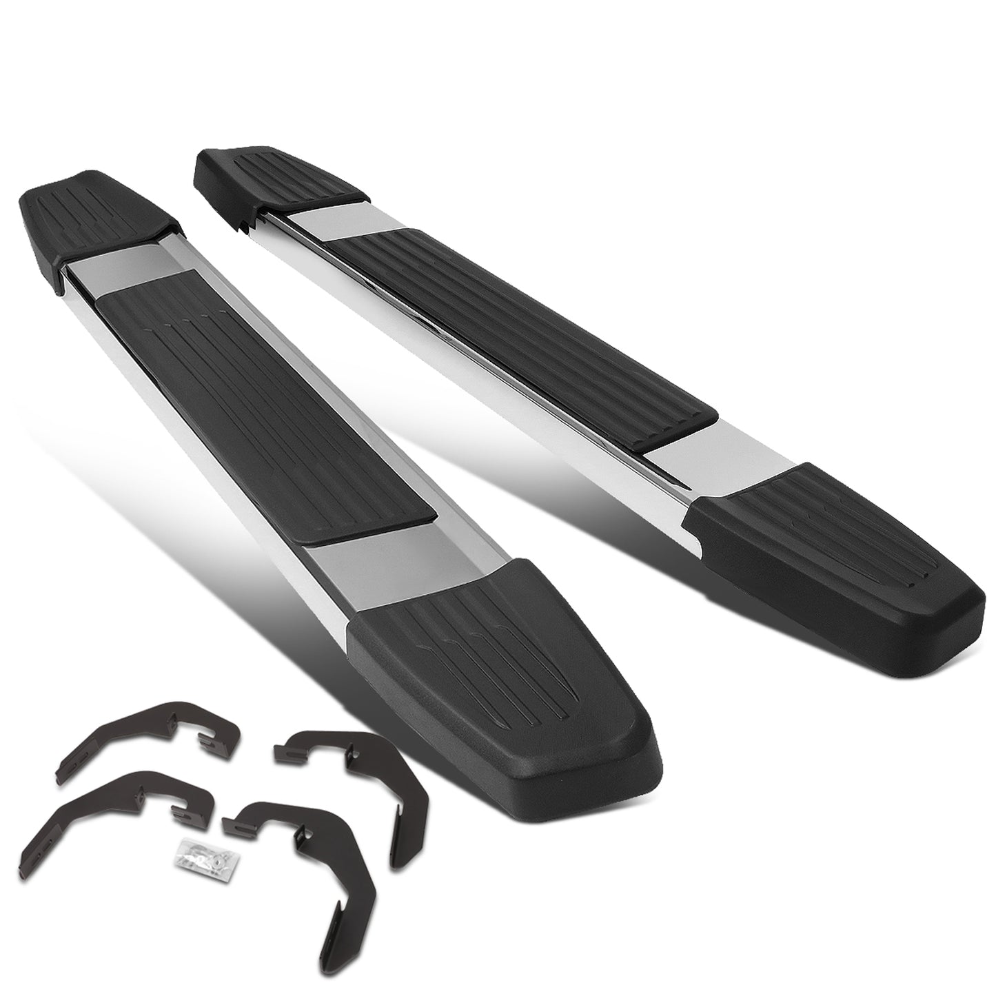 ESTRIBOS 5.25" - 07-18 CHEVY SILVERADO 1500, GMC SIERRA 1500 / 07-19 CHEVY SILVERADO 2500HD, SILVERADO 3500HD, GMC SIERRA 2500HD, SIERRA 3500HD - STANDARD CAB - CHROME / BLACK