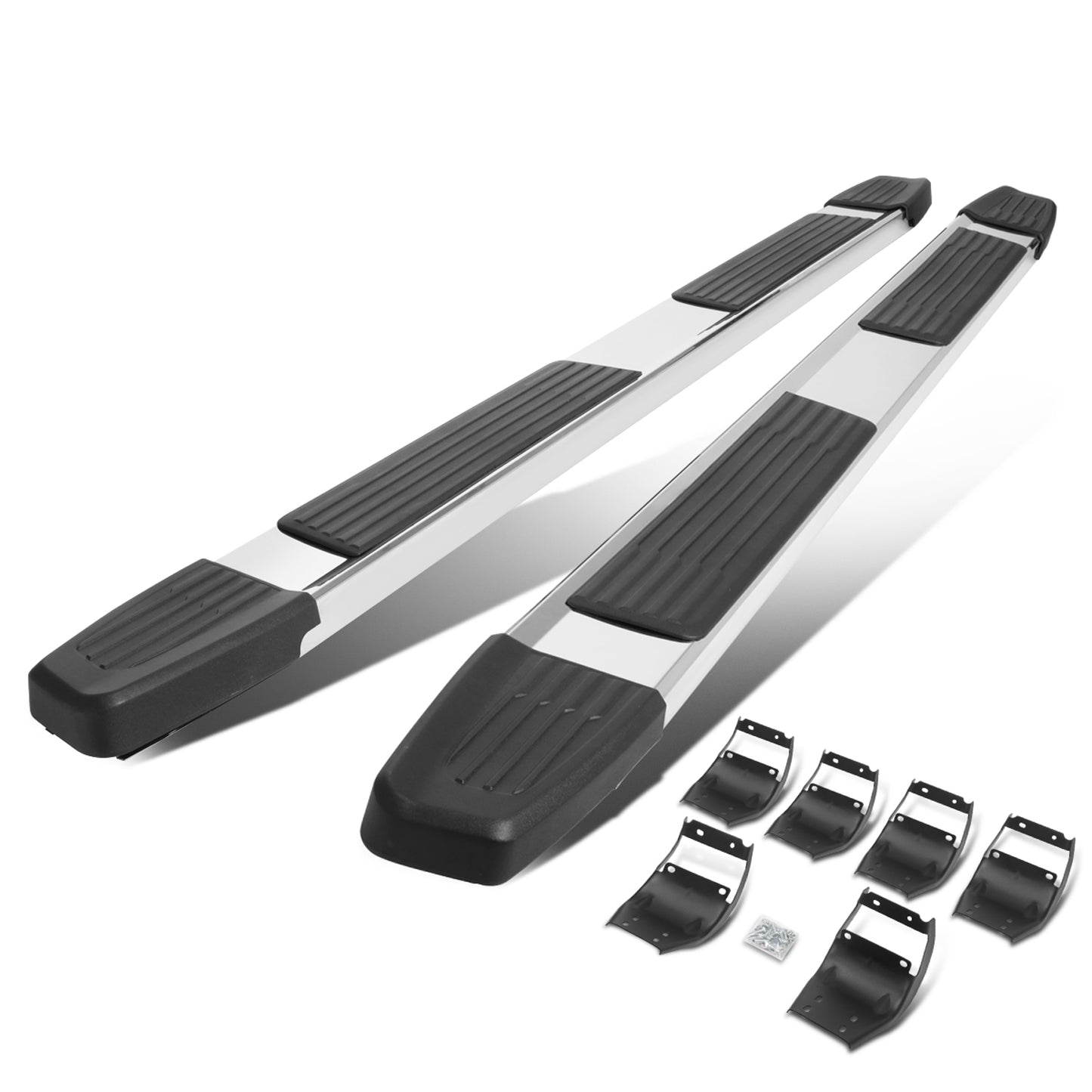 ESTRIBOS 5.25" - 15-20 FORD F-150 / 17-20 FORD F-250, F-350 SUPER DUTY - CREW CAB - CHROME / BLACK