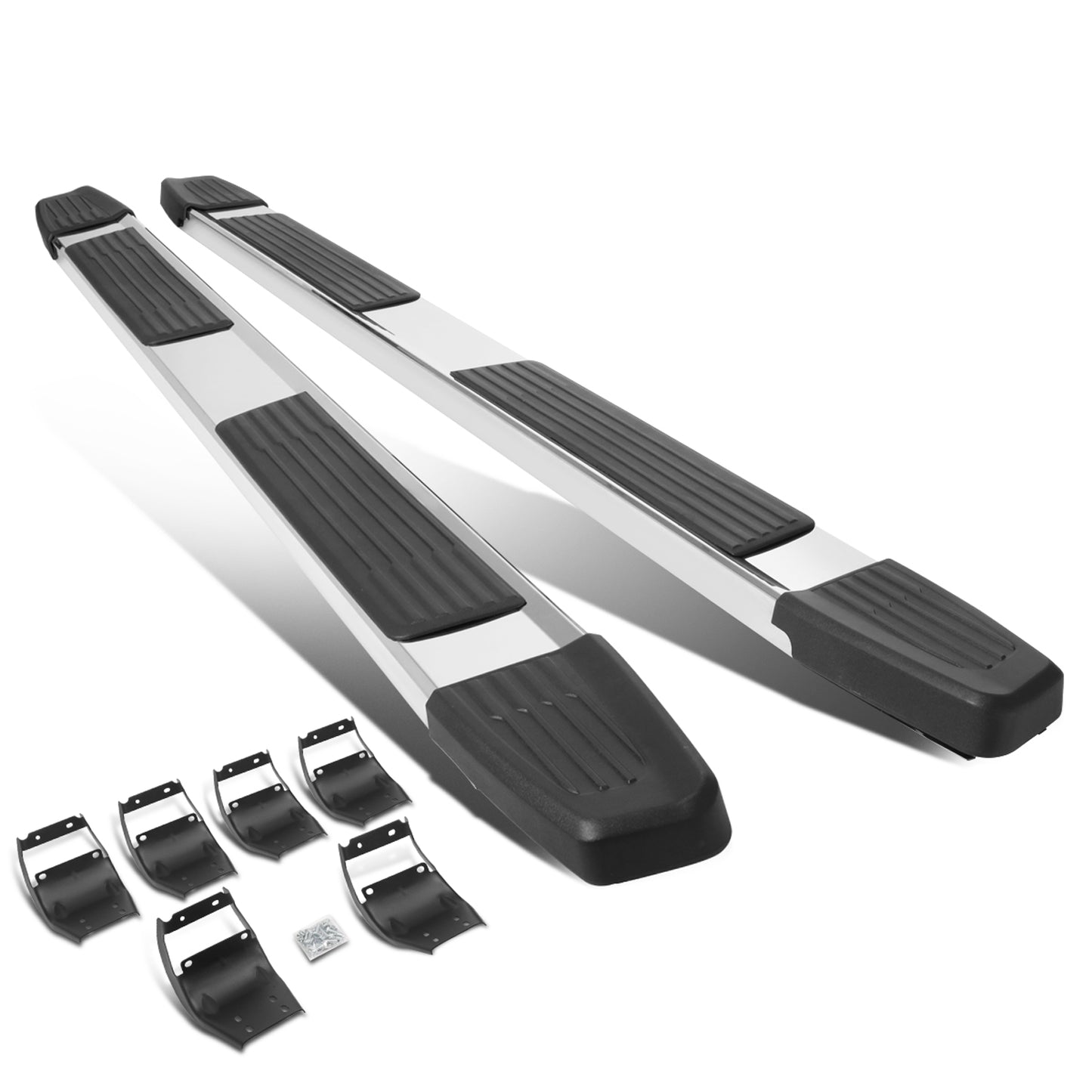 ESTRIBOS 5.25" - 15-20 FORD F-150 / 17-20 FORD F-250, F-350 SUPER DUTY - CREW CAB - CHROME / BLACK