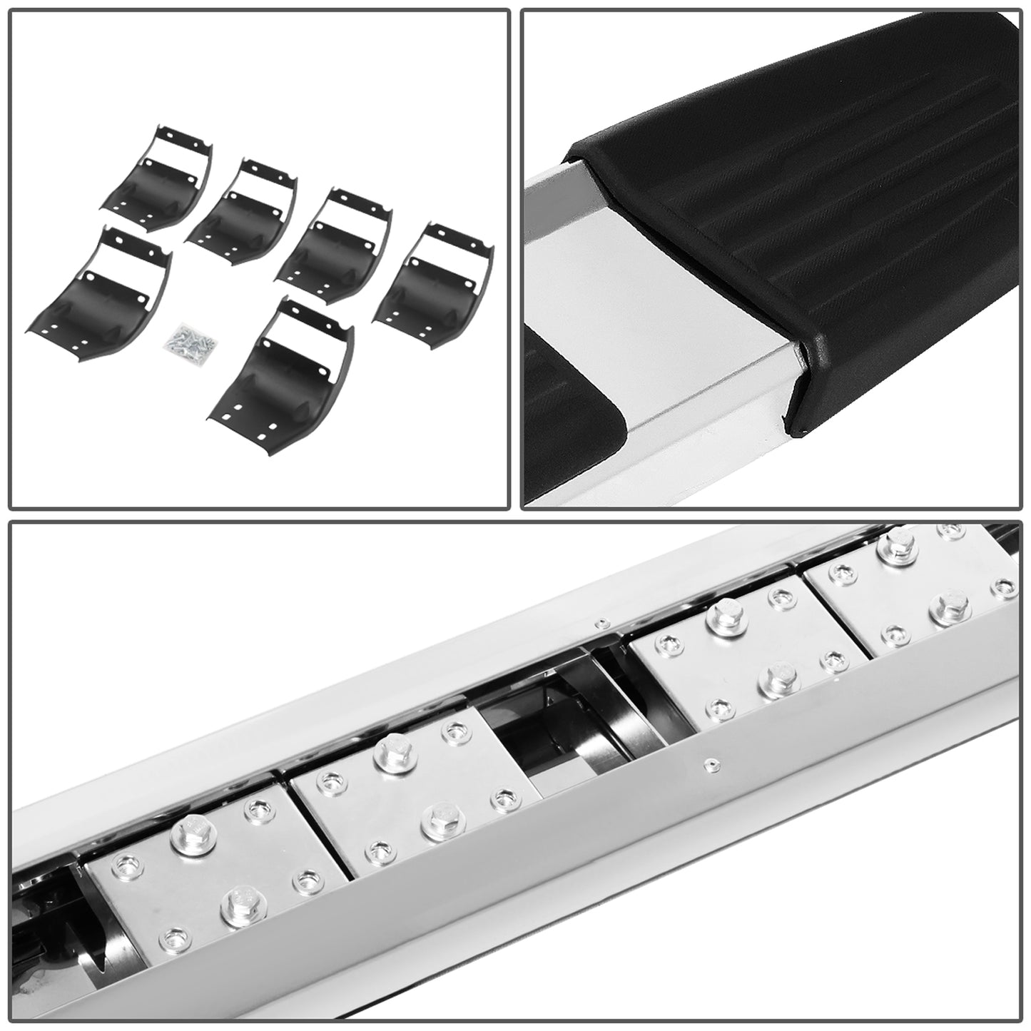 ESTRIBOS 5.25" - 15-20 FORD F-150 / 17-20 FORD F-250, F-350 SUPER DUTY - CREW CAB - CHROME / BLACK