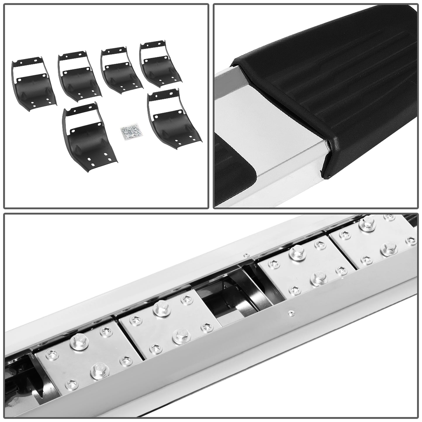 ESTRIBOS 5.25" - 15-20 FORD F-150 / 17-20 FORD F-250, F-350 SUPER DUTY - EXTENDED CAB - CHROME / BLACK