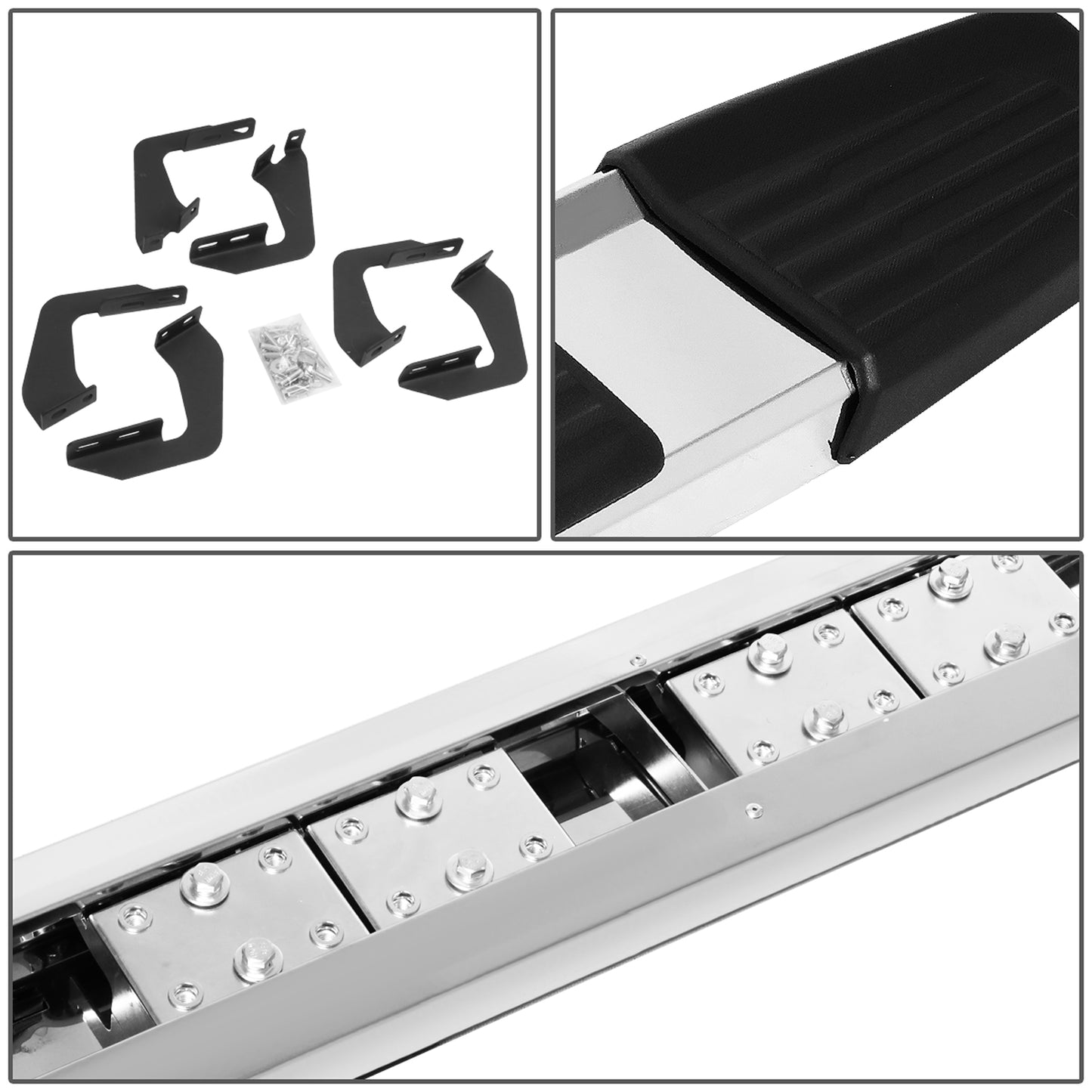 ESTRIBOS 6" - 07-21 TOYOTA TUNDRA - DOUBLE CAB - CHROME / BLACK