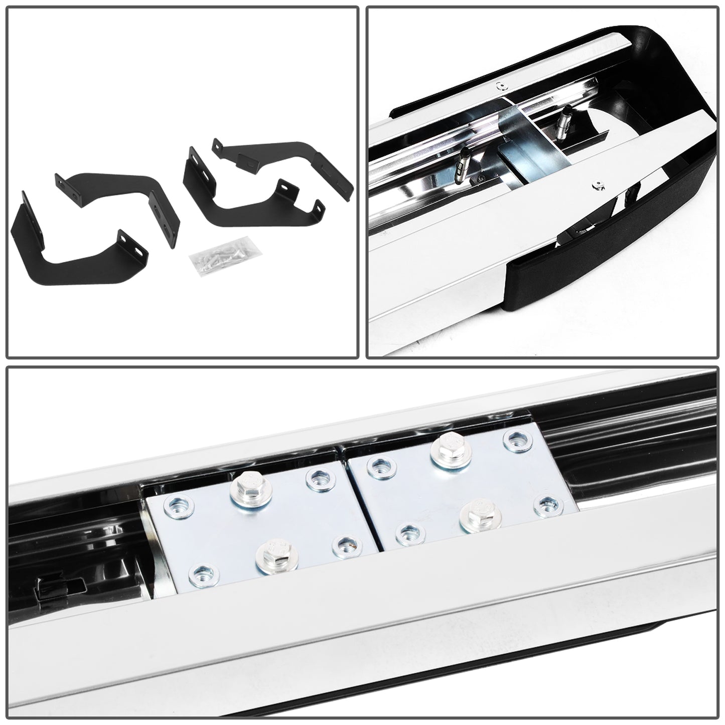 ESTRIBOS 6" - 07-21 TOYOTA TUNDRA - STANDARD CAB - CHROME / BLACK