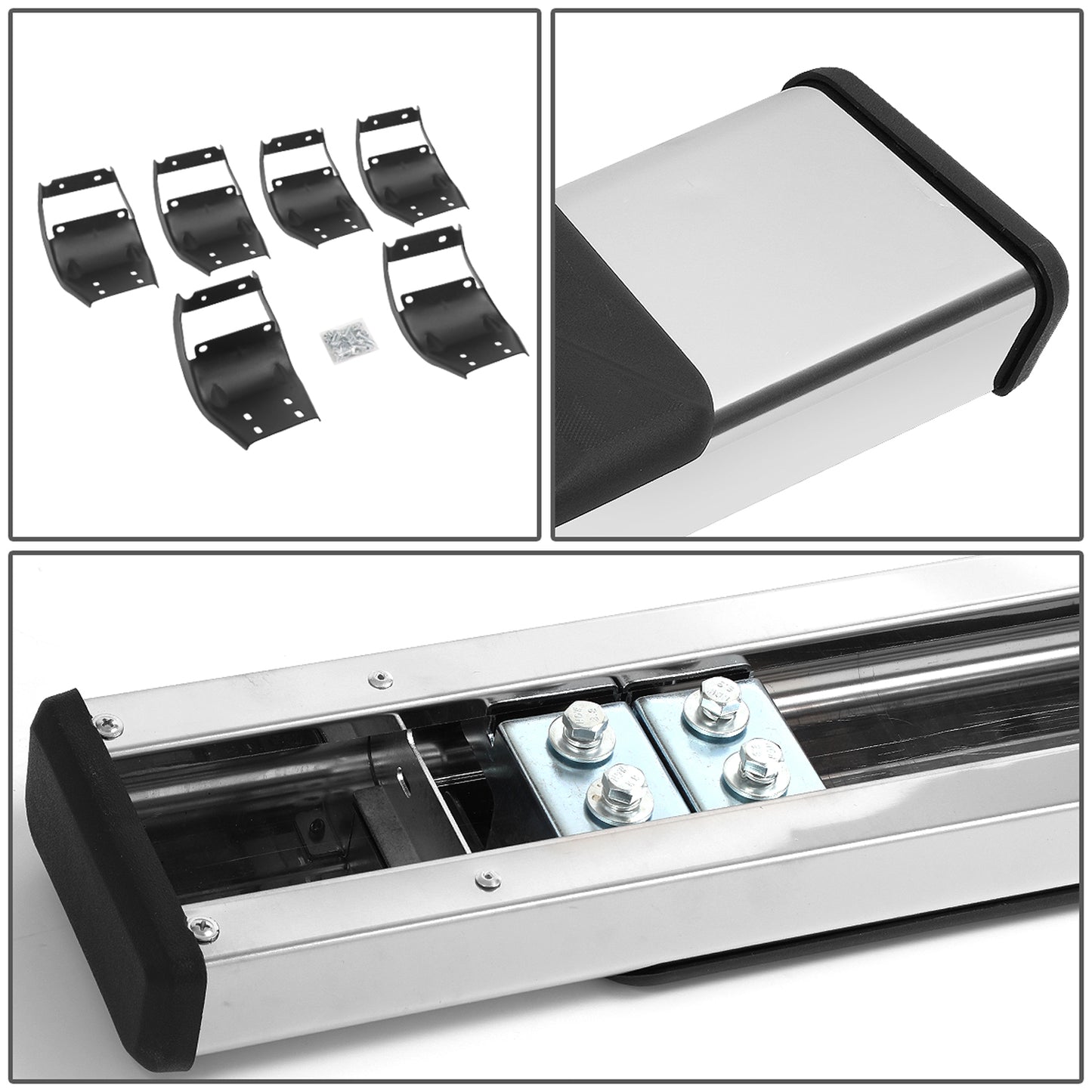 ESTRIBOS 5" - 15-20 FORD F-150 / 17-20 FORD F-250, F-350 - EXTENDED CAB - CHROME / BLACK