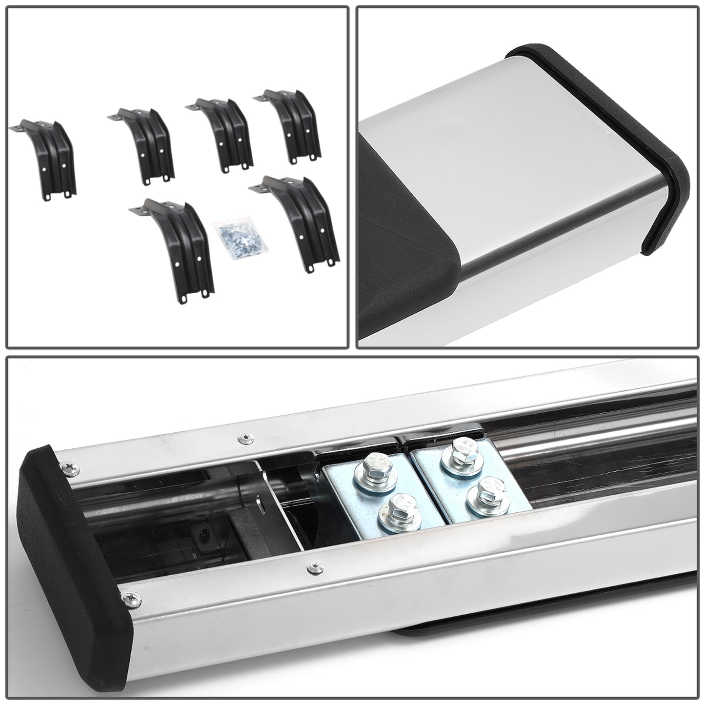 ESTRIBOS 5" - 99-16 FORD F-250, F-350, F-450 - EXTENDED CAB - CHROME / BLACK