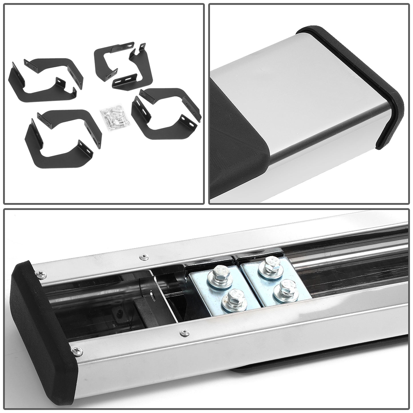 ESTRIBOS 5" - 07-21 TOYOTA TUNDRA - DOUBLE CAB - CHROME / BLACK