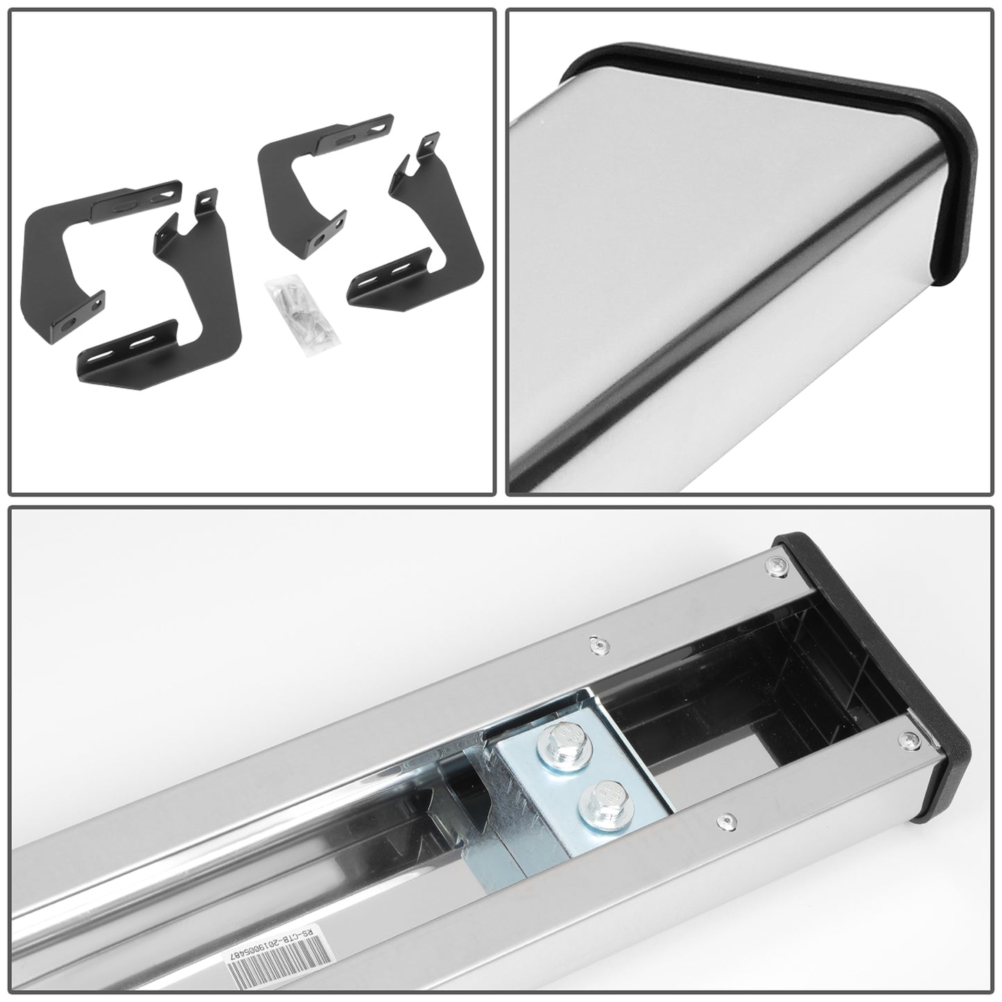 ESTRIBOS 5" - 07-21 TOYOTA TUNDRA - STANDARD CAB - CHROME / BLACK