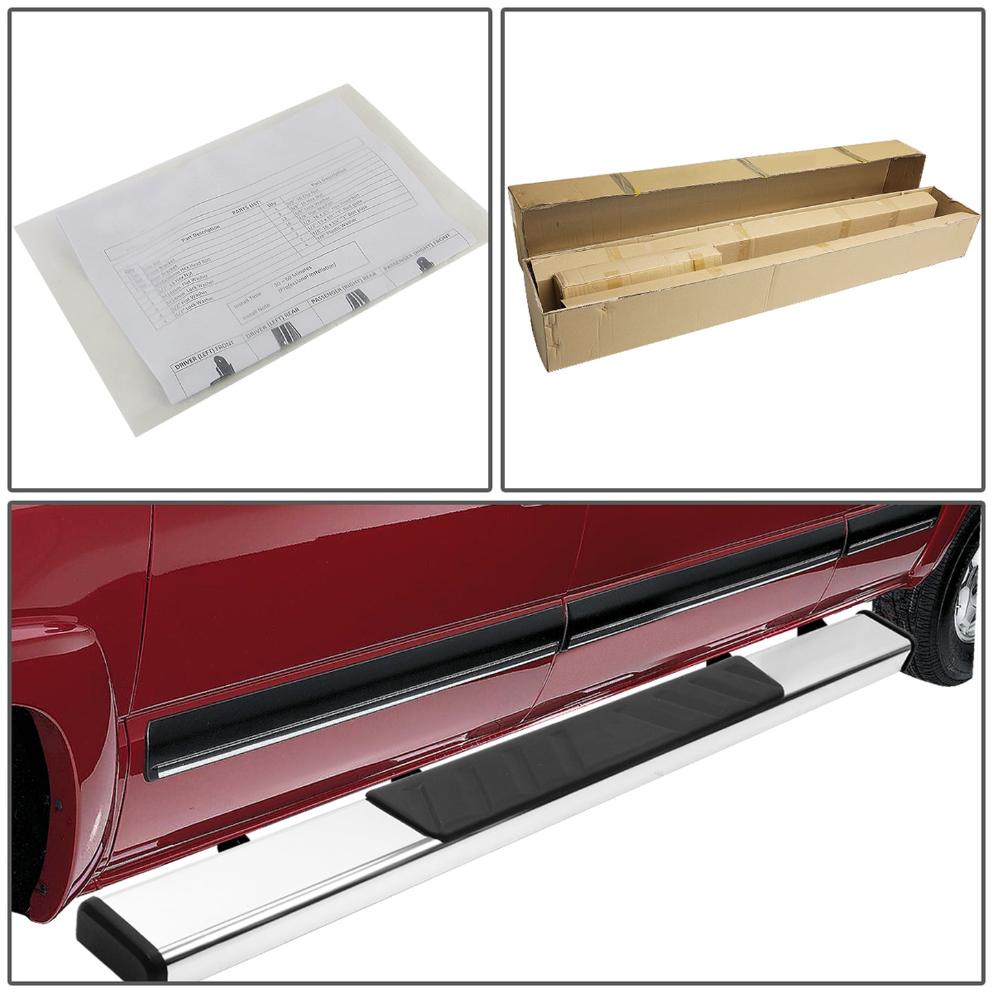 ESTRIBOS 5" - 07-21 TOYOTA TUNDRA - STANDARD CAB - CHROME / BLACK