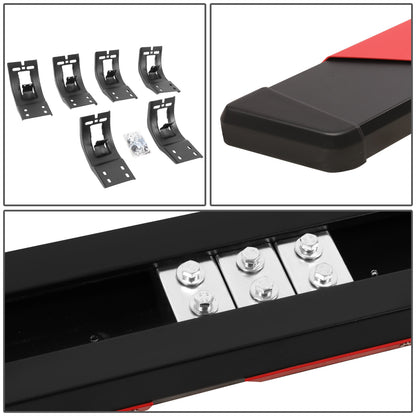 ESTRIBOS 5.5" - 09-18 DODGE RAM 1500 / 11-20 DODGE RAM 2500, 3500 / 2019 DODGE RAM 1500 CLASSIC - EXTENDED CAB - BLACK / RED