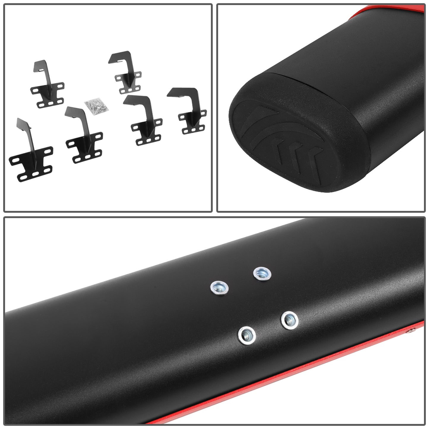 ESTRIBOS 5.5" - 19-20 DODGE RAM 1500 - EXTENDED CAB - BLACK / RED