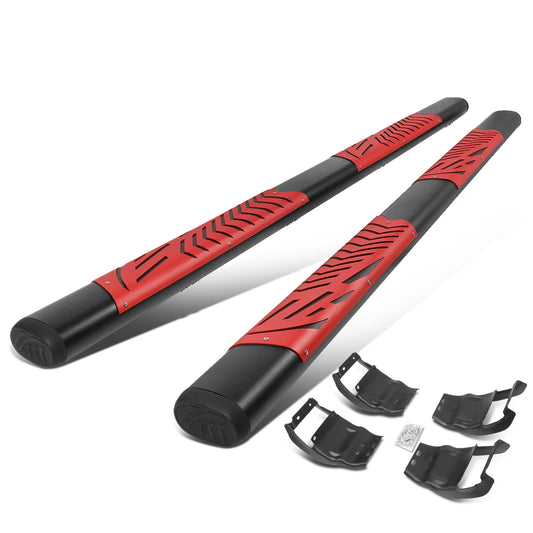 ESTRIBOS 5" - 15-20 FORD F-150 / 17-20 FORD F-250, F-350 - CREW CAB - BLACK / RED