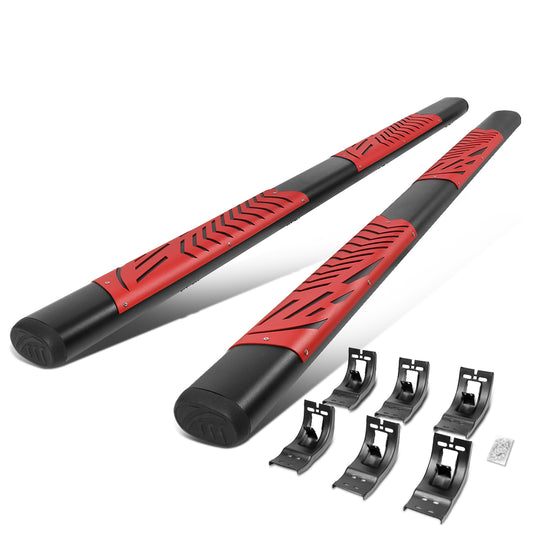 ESTRIBOS 5" - 09-18 DODGE RAM 1500 / 10-20 DODGE RAM 2500, 3500 - CREW CAB - BLACK / RED