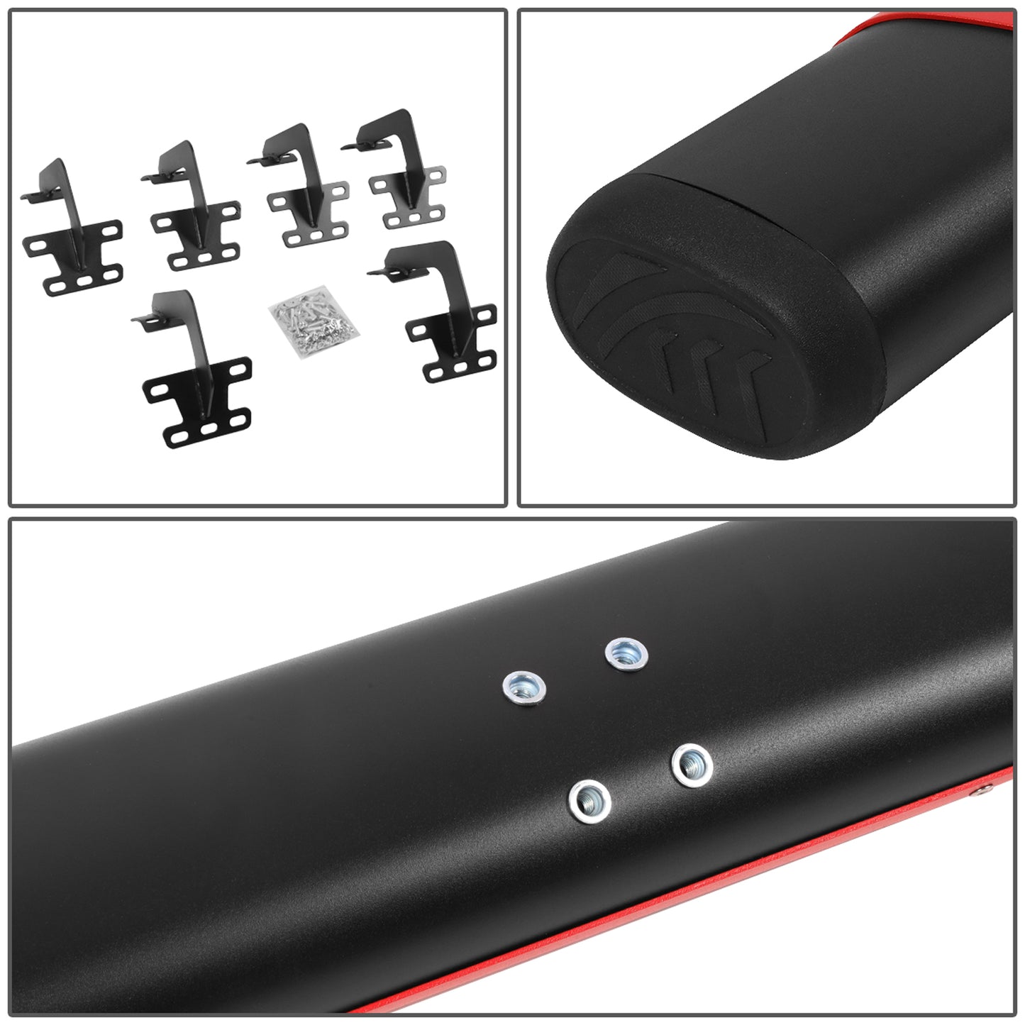 ESTRIBOS 5" - 19-20 DODGE RAM 1500 - CREW CAB - BLACK / RED