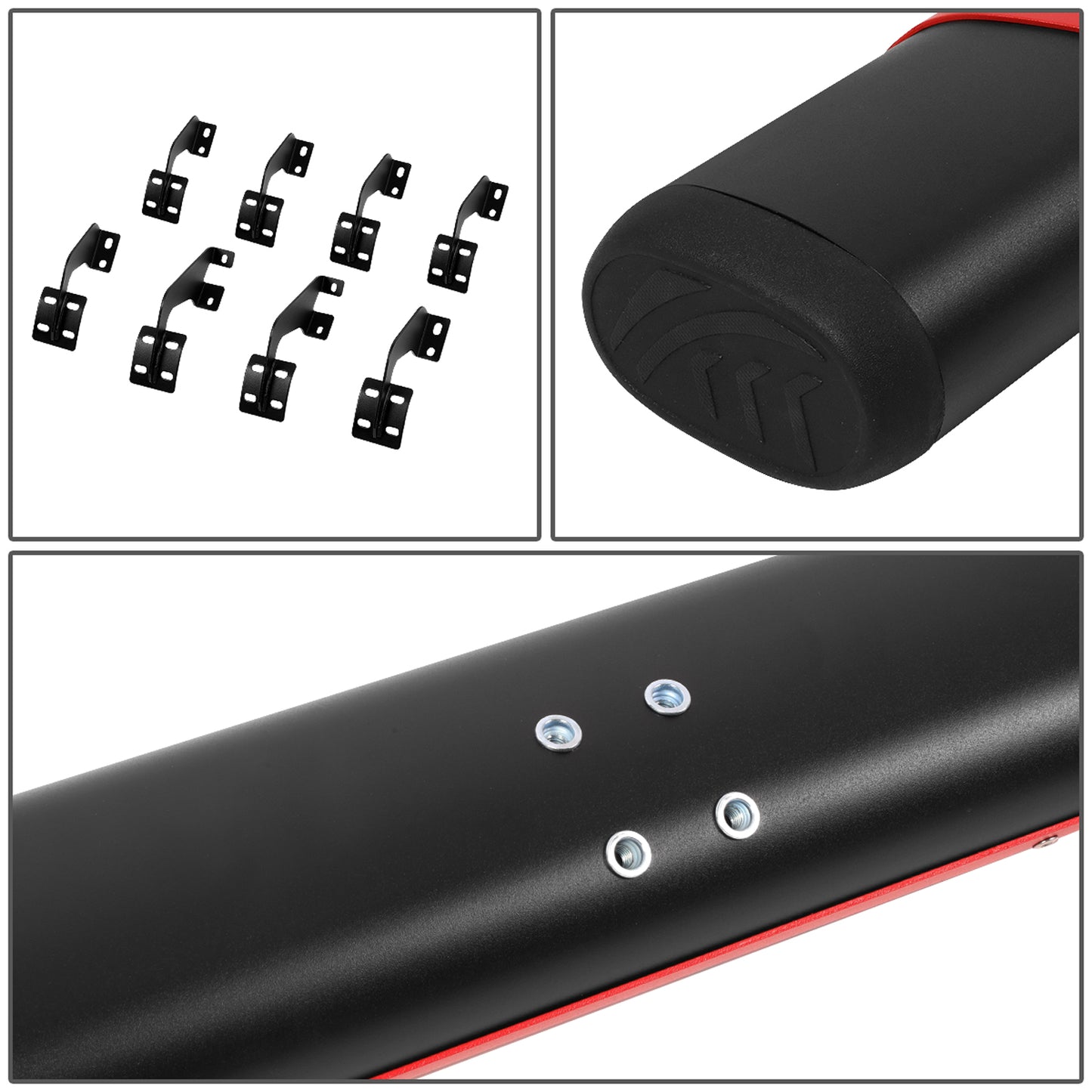 ESTRIBOS 5" - 07-21 TOYOTA TUNDRA - CREWMAX - BLACK / RED