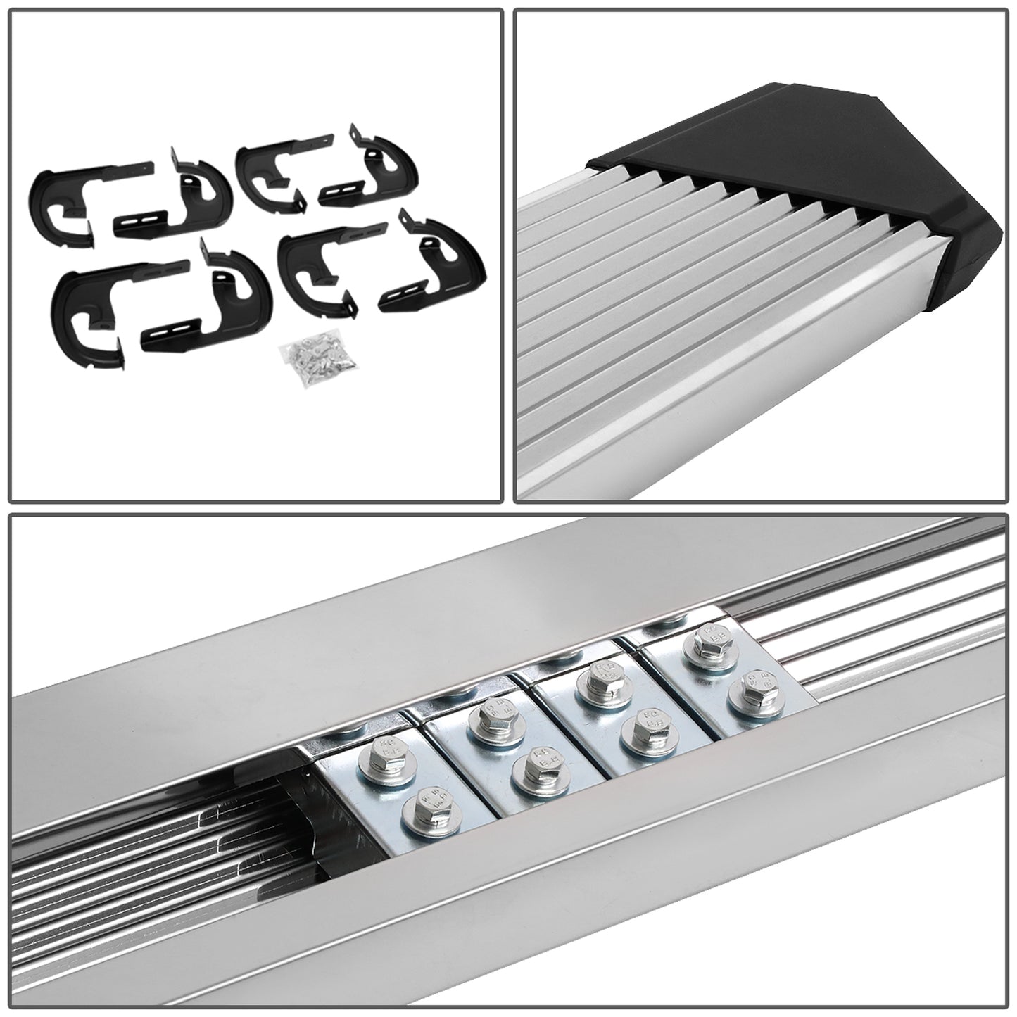 ESTRIBOS 6" - 04-14 FORD F-150 - CREW CAB - CHROME / BLACK