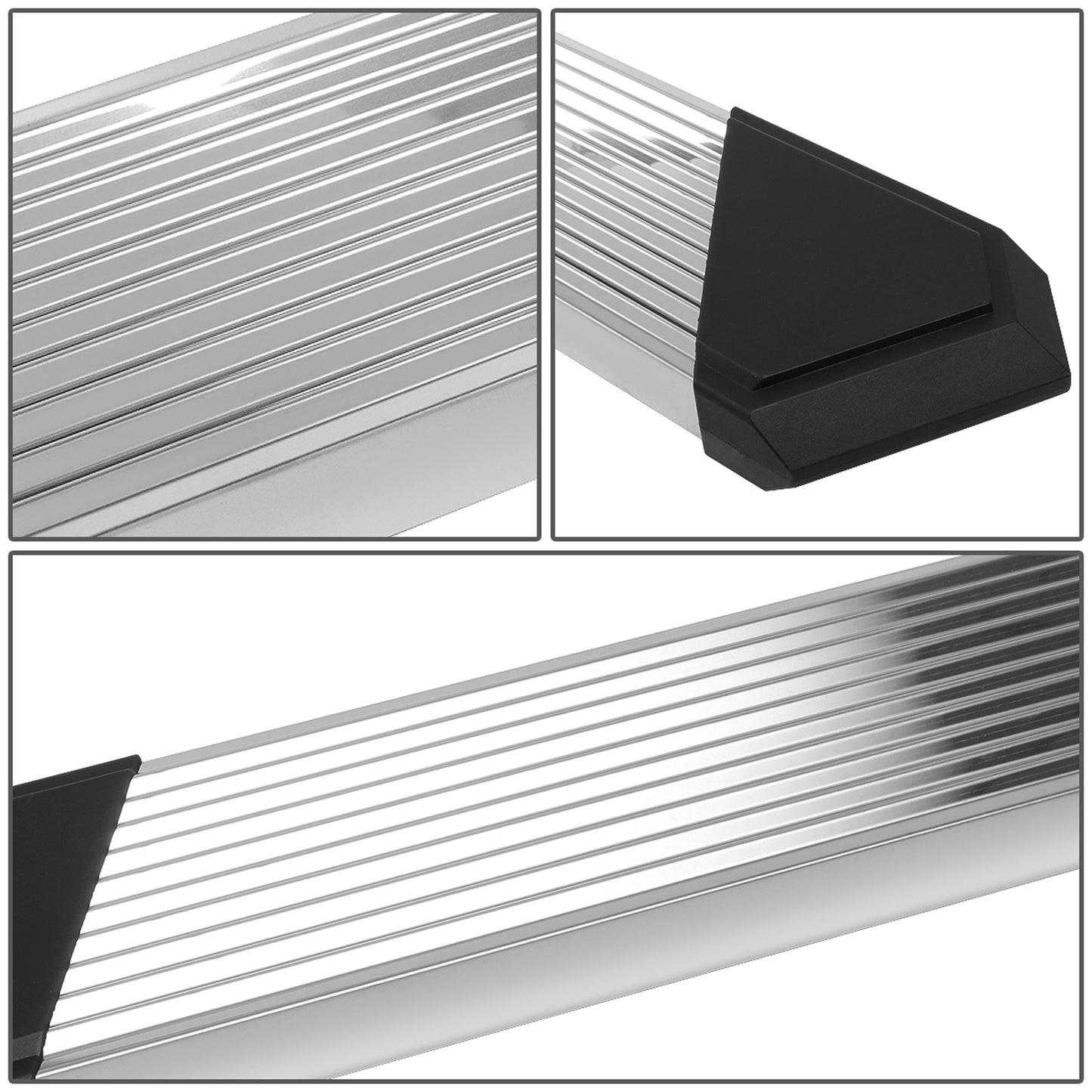 ESTRIBOS 6" - 15-20 FORD F-150 / 17-20 FORD F-250, F-350 - CREW CAB - CHROME / BLACK