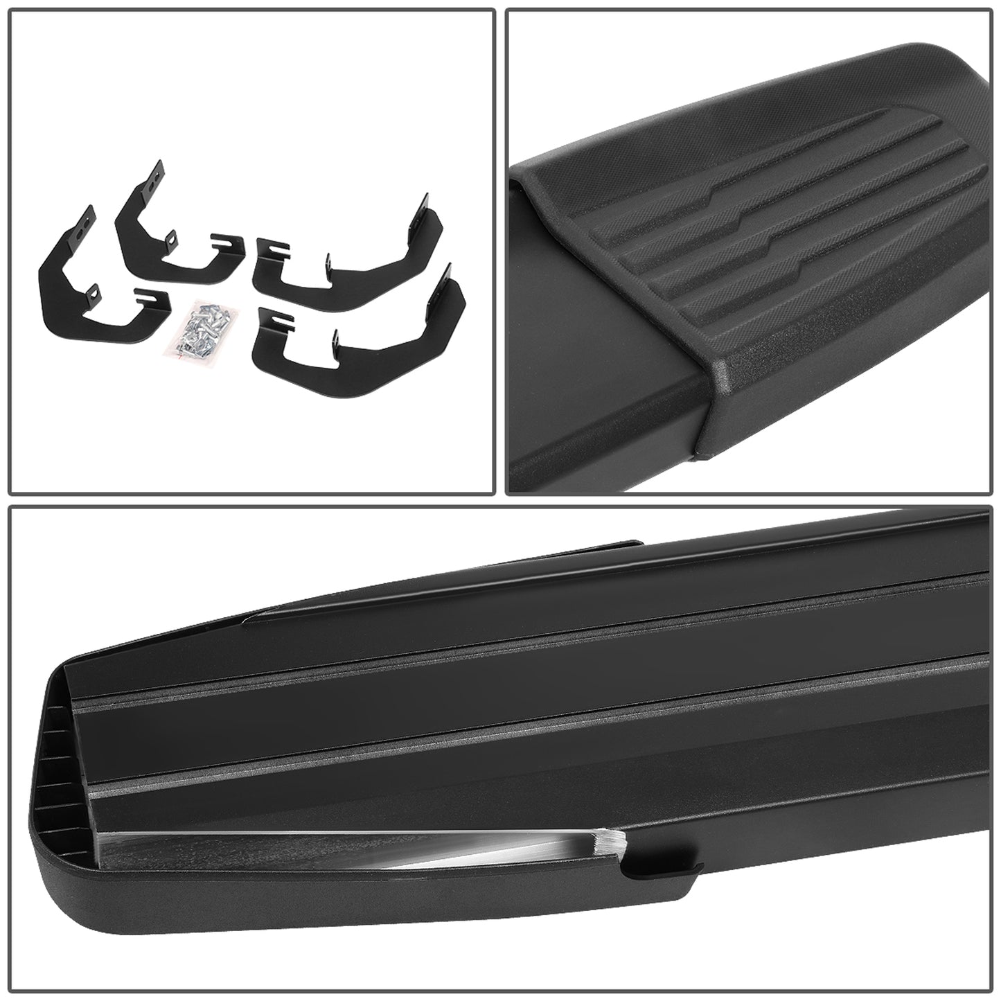 ESTRIBOS 6" - ALUMINUM - 07-18 CHEVY SILVERADO 1500, GMC SIERRA 1500 / 07-19 CHEVY SILVERADO 2500HD, SILVERADO 3500HD, GMC SIERRA 2500HD, SIERRA 3500HD - REGULAR CAB - BLACK