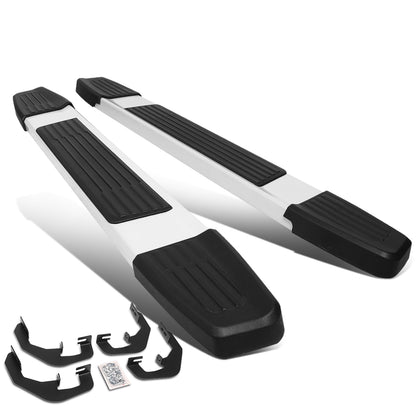 ESTRIBOS 6" - ALUMINUM - 07-18 CHEVY SILVERADO 1500, GMC SIERRA 1500 / 07-19 CHEVY SILVERADO 2500HD, SILVERADO 3500HD, GMC SIERRA 2500HD, SIERRA 3500HD - REGULAR CAB - SILVER / BLACK