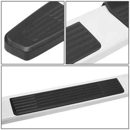 ESTRIBOS 6" - ALUMINUM - 07-18 CHEVY SILVERADO 1500, GMC SIERRA 1500 / 07-19 CHEVY SILVERADO 2500HD, SILVERADO 3500HD, GMC SIERRA 2500HD, SIERRA 3500HD - REGULAR CAB - SILVER / BLACK