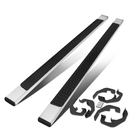 ESTRIBOS 5" - HONEYCOMB STEP PAD - 07-18 CHEVY SILVERADO 1500, GMC SIERRA 1500 / 07-19 CHEVY SILVERADO 2500HD, SILVERADO 3500HD, GMC SIERRA 2500HD, SIERRA 3500HD - EXTENDED CAB - CHROME / BLACK