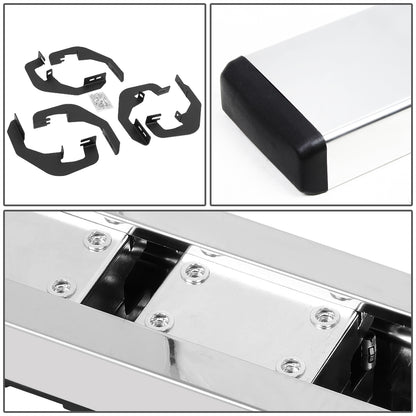 ESTRIBOS 5" - HONEYCOMB STEP PAD - 07-18 CHEVY SILVERADO 1500, GMC SIERRA 1500 / 07-19 CHEVY SILVERADO 2500HD, SILVERADO 3500HD, GMC SIERRA 2500HD, SIERRA 3500HD - EXTENDED CAB - CHROME / BLACK