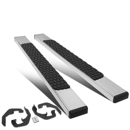 ESTRIBOS 5" - HONEYCOMB STEP PAD - 07-18 CHEVY SILVERADO 1500, GMC SIERRA 1500 / 07-19 CHEVY SILVERADO 2500HD, SILVERADO 3500HD, GMC SIERRA 2500HD, SIERRA 3500HD - REGULAR CAB - CHROME / BLACK