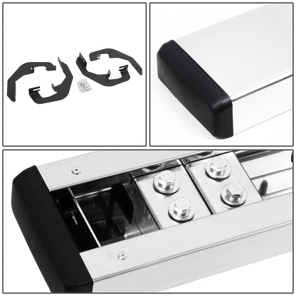 ESTRIBOS 5" - HONEYCOMB STEP PAD - 07-18 CHEVY SILVERADO 1500, GMC SIERRA 1500 / 07-19 CHEVY SILVERADO 2500HD, SILVERADO 3500HD, GMC SIERRA 2500HD, SIERRA 3500HD - REGULAR CAB - CHROME / BLACK