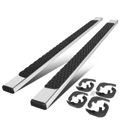 ESTRIBOS 5" - HONEYCOMB STEP PAD - 19-20 CHEVY SILVERADO 1500, GMC SIERRA 1500 / 2020 CHEVY SILVERADO 2500HD, SILVERADO 3500HD, GMC SIERRA 2500HD, SIERRA 3500HD - CREW CAB - CHROME / BLACK