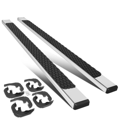 ESTRIBOS 5" - HONEYCOMB STEP PAD - 19-20 CHEVY SILVERADO 1500, GMC SIERRA 1500 / 2020 CHEVY SILVERADO 2500HD, SILVERADO 3500HD, GMC SIERRA 2500HD, SIERRA 3500HD - CREW CAB - CHROME / BLACK