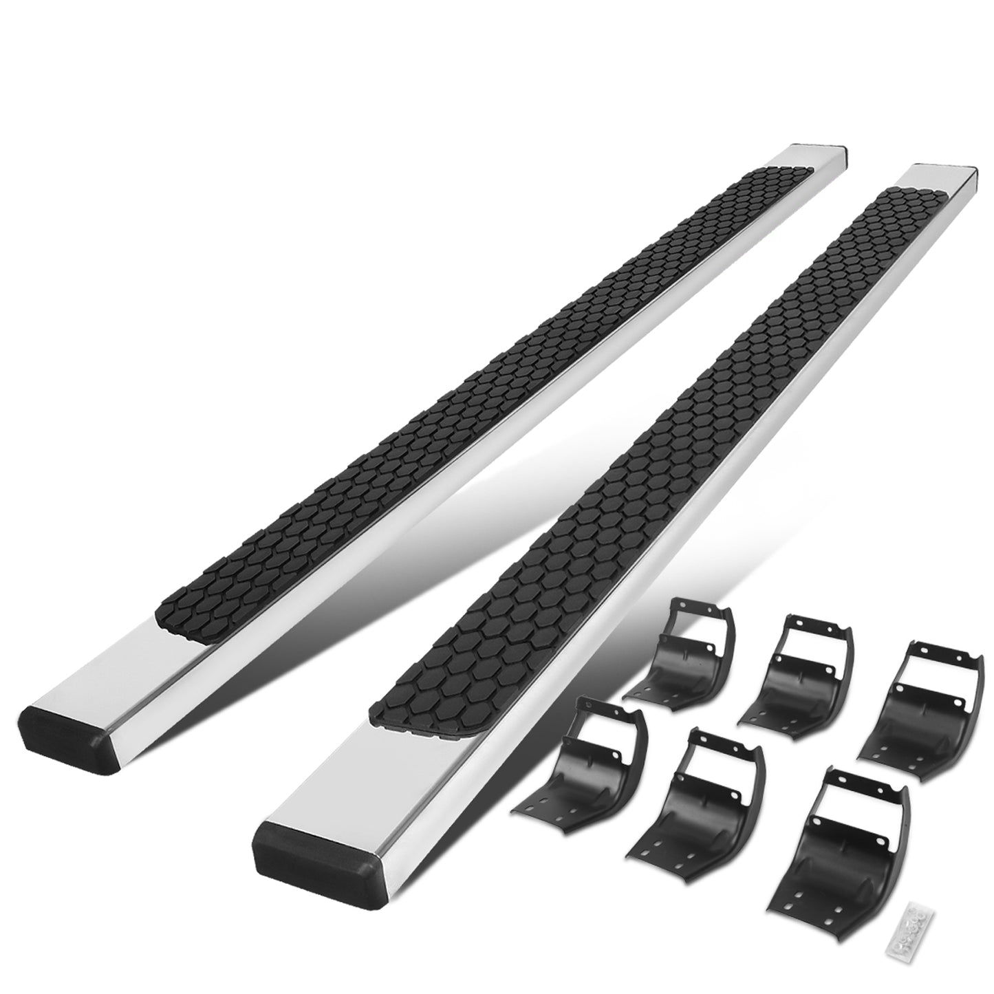 ESTRIBOS 5" - HONEYCOMB STEP PAD - 15-20 FORD F-150 / 17-20 FORD F-250, F-350 - CREW CAB - CHROME / BLACK