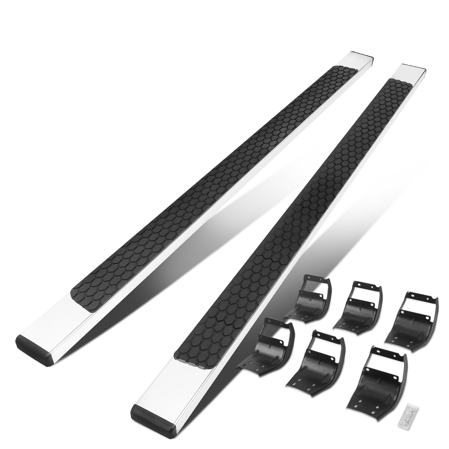 ESTRIBOS 5" - HONEYCOMB STEP PAD - 15-20 FORD F-150 / 17-20 FORD F-250, F-350 - CREW CAB - CHROME / BLACK