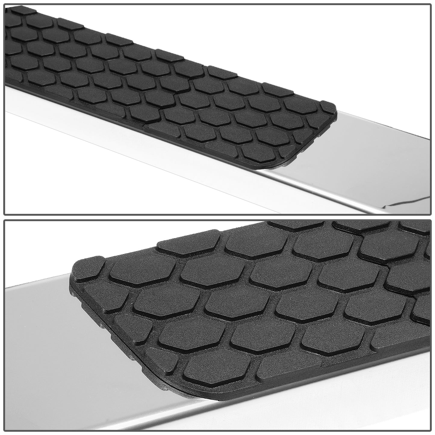 ESTRIBOS 5" - HONEYCOMB STEP PAD - 15-20 FORD F-150 / 17-20 FORD F-250, F-350 - CREW CAB - CHROME / BLACK