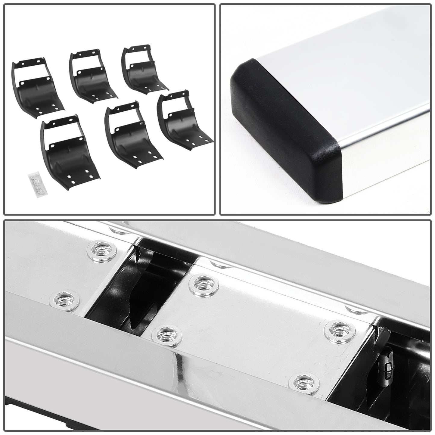 ESTRIBOS 5" - HONEYCOMB STEP PAD - 15-20 FORD F-150 / 17-20 FORD F-250, F-350 - CREW CAB - CHROME / BLACK