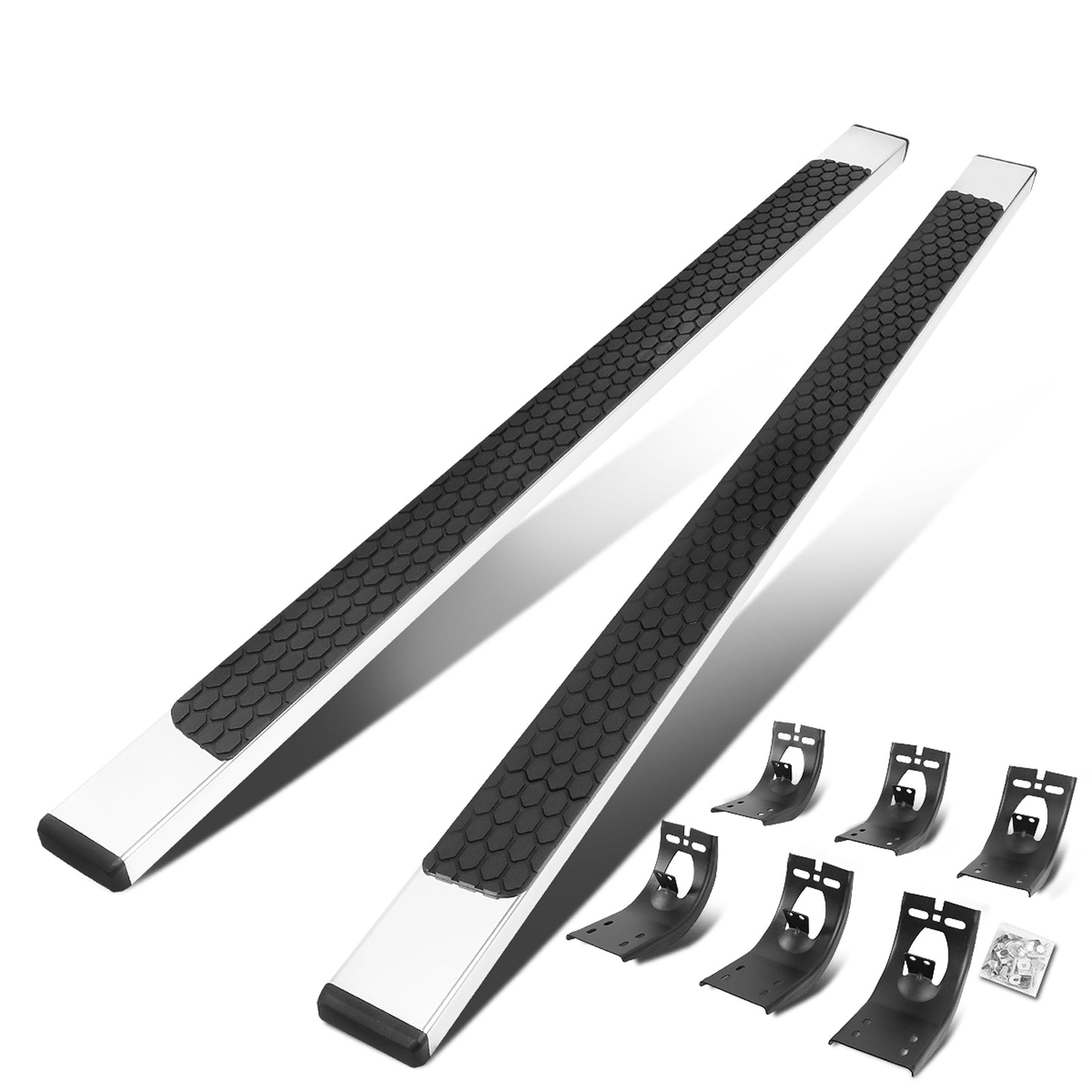 ESTRIBOS 5" - HONEYCOMB STEP PAD - 09-18 DODGE RAM 1500 / 11-20 DODGE RAM 2500, 3500 / 2019 DODGE RAM 1500 CLASSIC - CREW CAB - CHROME / BLACK