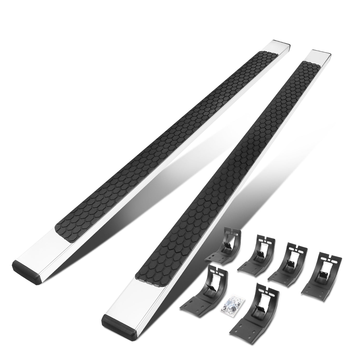 ESTRIBOS 5" - HONEYCOMB STEP PAD - 09-18 DODGE RAM 1500 / 11-20 DODGE RAM 2500, 3500 / 2019 DODGE RAM 1500 CLASSIC - EXTENDED CAB - CHROME / BLACK