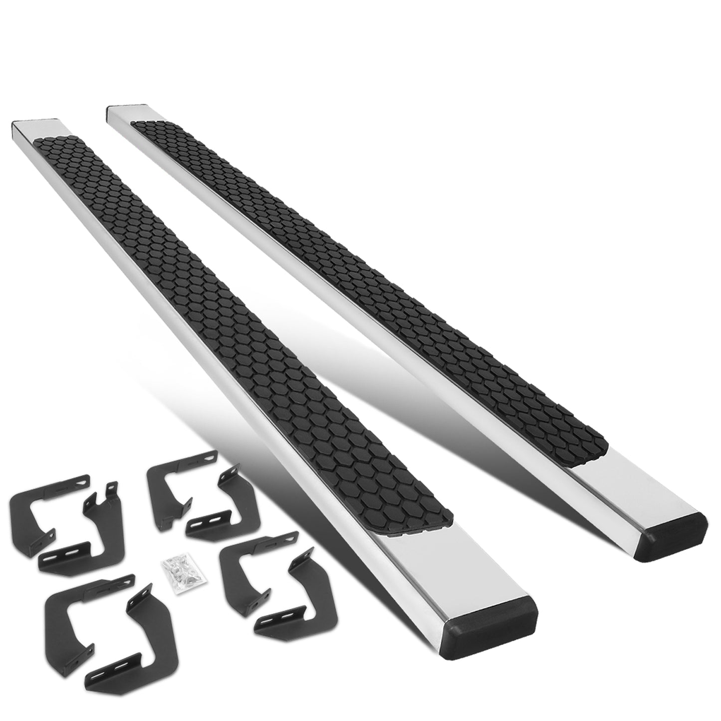 ESTRIBOS 5" - HONEYCOMB STEP PAD - 07-21 TOYOTA TUNDRA - CREWMAX - CHROME / BACK