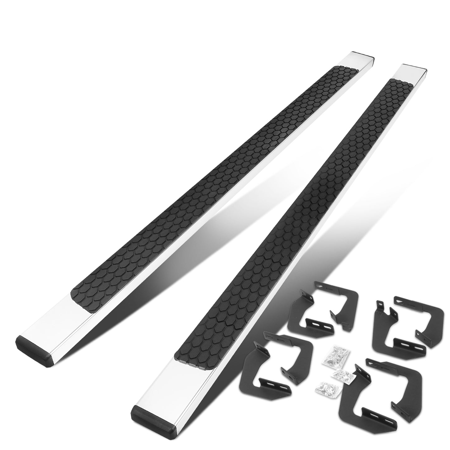 ESTRIBOS 5" - HONEYCOMB STEP PAD - 07-21 TOYOTA TUNDRA - CREWMAX - CHROME / BACK