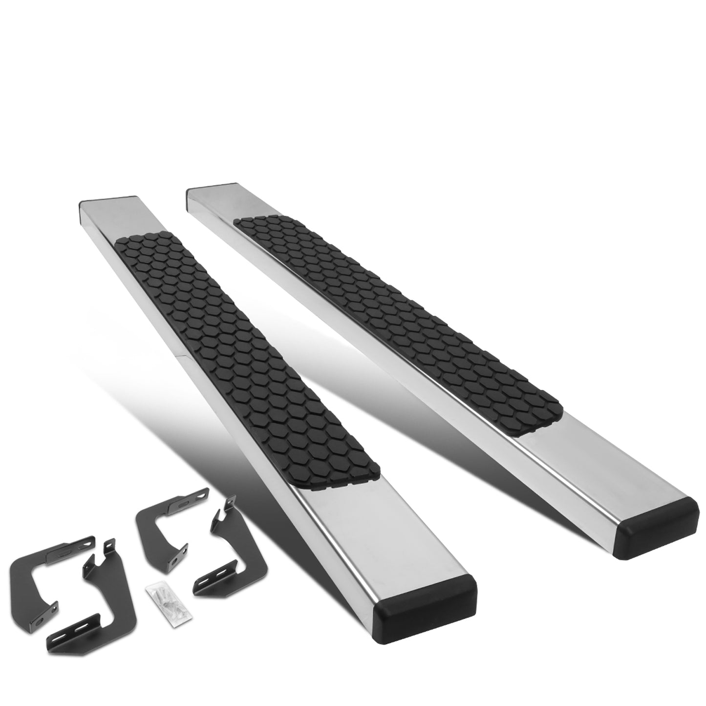 ESTRIBOS 5" - HONEYCOMB STEP PAD - 07-21 TOYOTA TUNDRA - STANDARD CAB - CHROME / BLACK