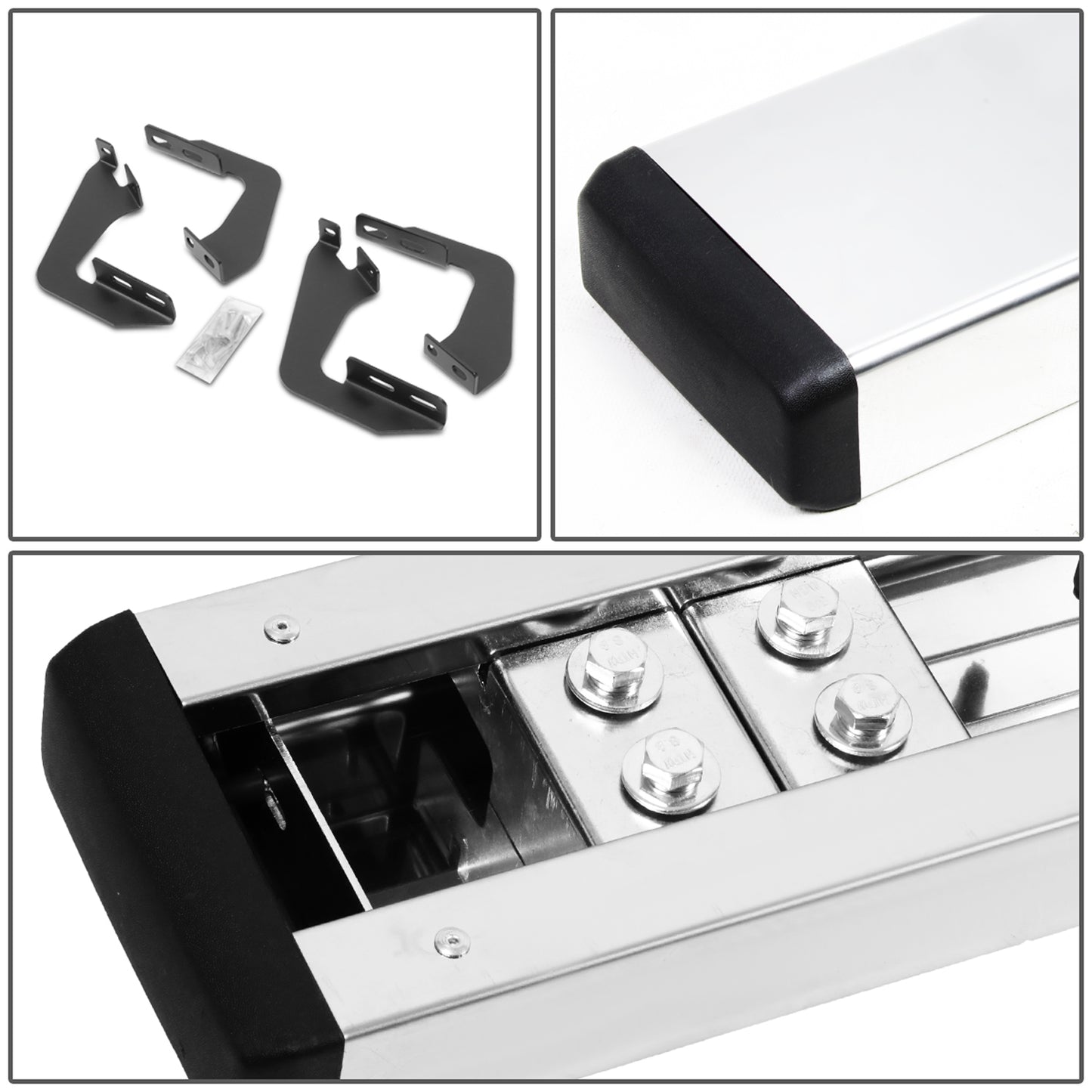 ESTRIBOS 5" - HONEYCOMB STEP PAD - 07-21 TOYOTA TUNDRA - STANDARD CAB - CHROME / BLACK