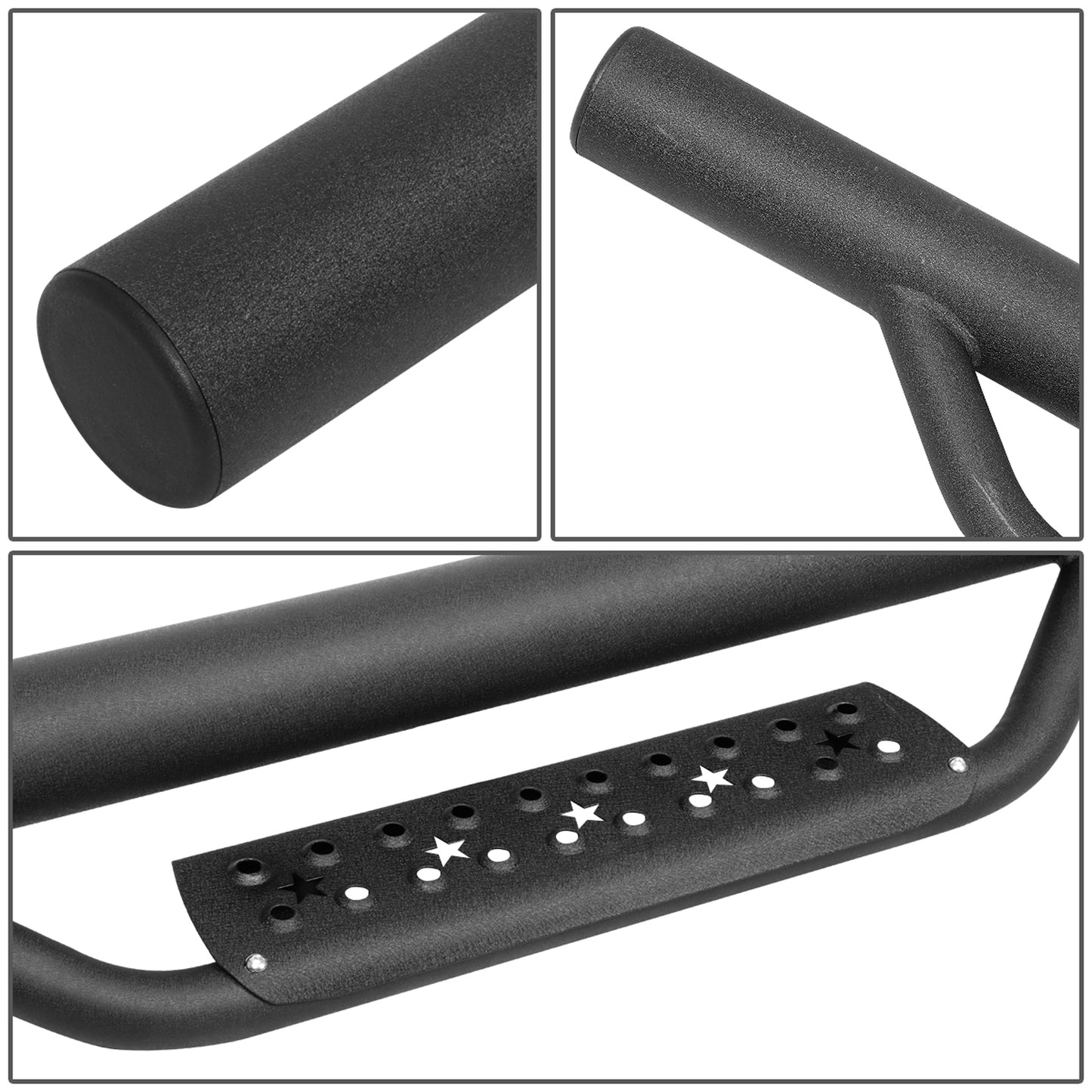 ESTRIBOS 3" - DROP SIDE - 07-17 JEEP WRANGLER UNLIMITED 4-DR / 2018 JEEP WRANGLER JK UNLIMITED 4-DR - BLACK